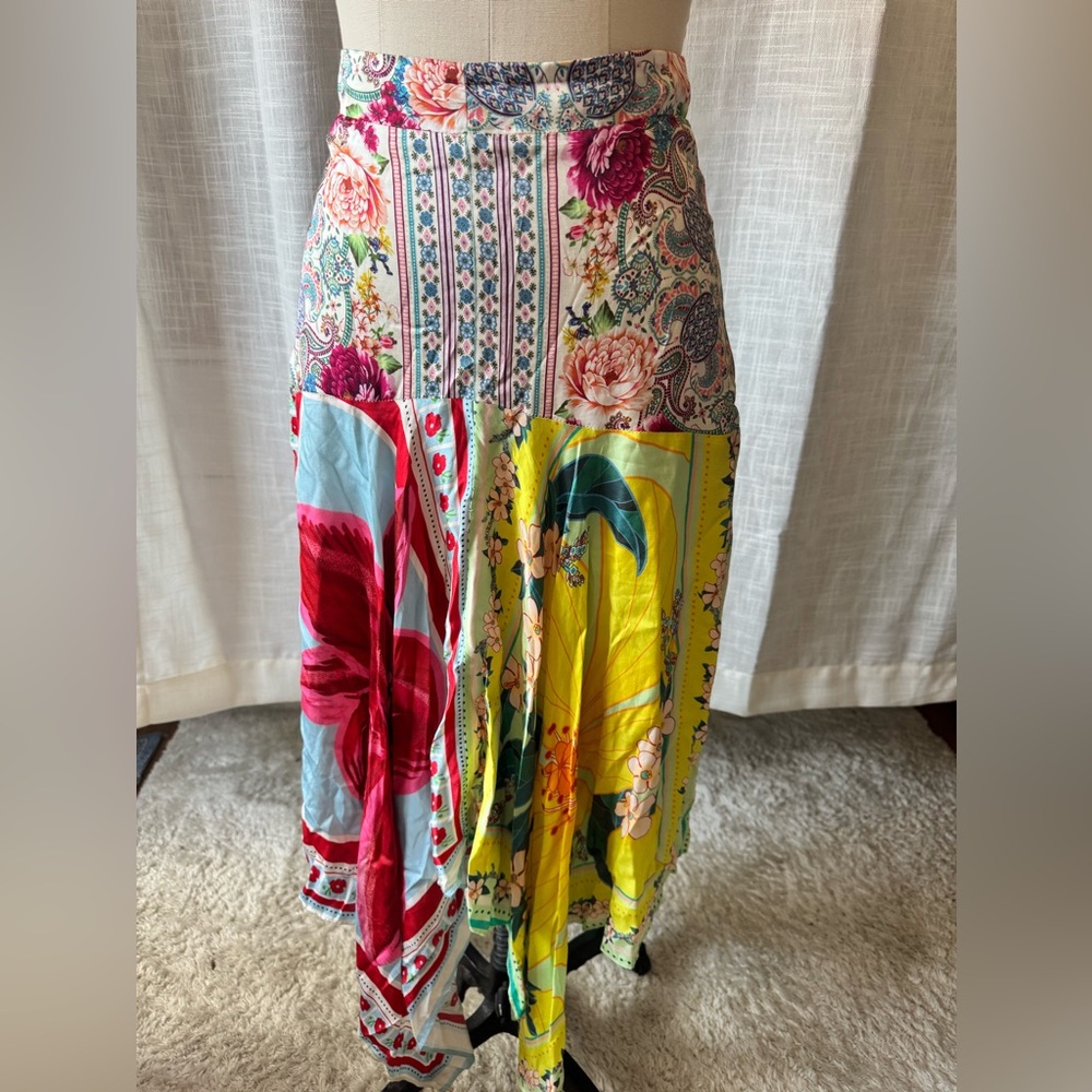FARM RIO Floral Patchwork Maxi Skirt